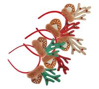 Beatifufu 3piezas Diademas Navideñas De Reno Diadema Astas De Ciervo Tocado De Cuerno De Cervatillo Orejas De Animal Para Disfraz Accesorios Para Fiestas De Halloween y Navidad