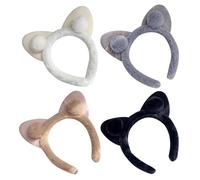 Beatifufu 4 Diademas de Orejas de Conejo de Felpa para Maquillaje y Lavado Facial, Duraderas y Cómodas, Ideales para Mujer y Amigas, Paquete de 4 Piezas
