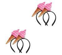 Beatifufu 4 Piezas Diadema De Helado Cucurucho De Helado Disfraz De Cono De Helado Adulto Sombrero Mantel De Helado Diademas De Helado Aros De Pelo De Helado Mini Cono De Helado Tela