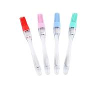 Beatifufu 4 piezas Pinceles de Silicona para Cocinar y Barbacoa Resistentes al Compacto para Hornear y Asar Accesorios Prácticos de Cocina con Mango Transparente Colores Color Aleatorio