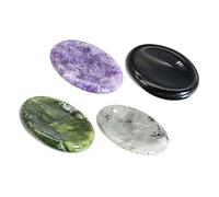 Beatifufu 4 piezas Placas de Masaje Facial de Cristal Natural Placas Pequeñas para Raspado y Relajación Piedra de Preocupación para Aliviar Estrés y Mejorar Elasticidad