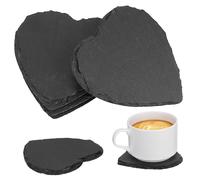 Beatifufu 4 Piezas Posavasos Forma de Corazón para Bebidas de Piedra Protección para Copas de Vino y Café Decoración Elegante para Cocina y Bar