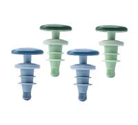 Beatifufu 4 Piezas Tapones Cónicos para Botellas de Vino Silicona Duradera Sellado Hermético para Conservación Paquete de Verdes Azules Compatibles con Botellas de Vino Cerveza y Cócteles