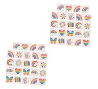 Beatifufu 48piezas Tatuajes Temporales De Orgullo Gay Pegatinas De Cara De Arcoíris Impermeables Para Celebraciones y Festivales Lgbti
