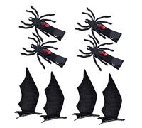 Beatifufu 4pares Horquillas De Halloween Para Niño Niña Conjunto De Clips De Araña y Diablillo Accesorios De Pelo Divertidos y Coloridos Para Fiestas Infantiles Hechos De Material No