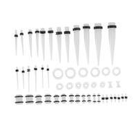 Beatifufu 50 Dilatadores Cónicos Acrílicos Para Orejas Transparentes Luminosos, Tamaño Único, Accesorios Decorativos Para Perforaciones La Oreja, Paquete De 50 Unidades Para Uso Diario y Fiestas