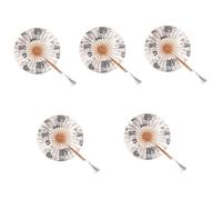 Beatifufu 5piezas Abanico Plegable Retro Para Danza Decoración De Fiestas y Fotografía Accesorio Ligero y Portátil Diseño Elegante y Artístico Para Eventos y