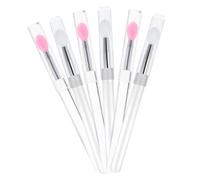 Beatifufu 6 piezas Aplicadores de Silicona para Labios con Tapa Antipolvo Pinceles Pequeños para Maquillaje Preciso y Portátil para Mujeres