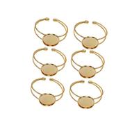 Beatifufu 6 Piezas Bases de Pulsera Ajustables de Cobre Dorado Soporte para Bricolaje de Colgantes y Accesorios de Joyería Bandejas Redondas Resistentes para Elaboración Artesanal
