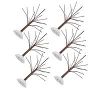 Beatifufu 6 Piezas Mini Árboles Navideños Artificiales para Dioramas Árboles Miniatura Realistas para Decoración de Pueblo Invernal Accesorios para Maquetas y Paisajes Ferroviarios Marrón