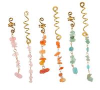 Beatifufu 6piezas Accesorios Para Trenzas Colgantes De Piedra Natural Adornos Para Dreadlocks Para Estilos Únicos y Chic