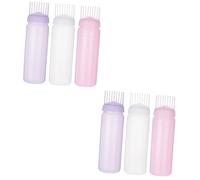 Beatifufu 6piezas Botella Aplicadora De Raíces Para Teñir El Cabello De Peine y Botella Práctica Escala Para Coloración Capilar Para Aplicar y Tratamientos De Cuidado Del Cabello