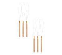 Beatifufu 6piezas Kit Aguja de Bucle para Extensiones de Cabello con Mango de Madera Ligera Herramienta Práctica para Enhebrar y Tirar Cabello Trenzas Accesorio Esencial para Peluquería