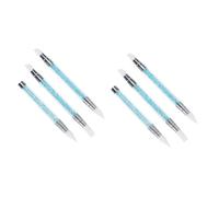Beatifufu 6piezas Pinceles De Nail Art De Silicona Doble Cabeza Para Esculpir y Decorar Uñas Herramientas De Manicura Color Azul