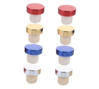Beatifufu 8 piezas Tapones para Botellas de Vino Tapón de Aluminio y Polímero Sellado Resistente para Botellas de Vino Rojo Reutilizables y Duraderos Colores Plateado Dorado Cierre
