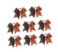 Beatifufu 8piezas Gomillas De Pelo De Halloween Para Niñas Lazos De Satén Diseño Araña Accesorios Elásticos Para Coletas Para Fiestas y Celebraciones