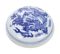 Beatifufu Almohadilla de Tinta Roja para Caligrafía China de Cerámica 9 Cm, Almohadilla de Tinta Delicada para Sello Artístico, Suministros de Caligrafía y Pintura Tradicional