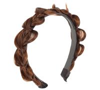 Beatifufu Aros para El Cabello Trenzado Diadema Trenzada con Diadema con Peluca para Mujer Tocado Elegante para Uso Diario