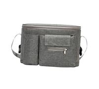 Beatifufu Bolsa Multifuncional Para Manillar De Cochecito y Pañales, Organizador Momia Para Biberón, Color Gris, Material Resistente, Adecuado Para Guardería y Paseo, Unisex, Bolsa Colgante Práctica