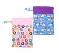 Beatifufu Bolsas de Almacenamiento Impermeables Doble Cremallera, Set de 2 Unidades Tamaño Compacto, Bolsa Multifunción para Toallas Sanitarias, Pañales de Ñiño y Lactancia, Adecuado