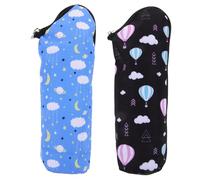 Beatifufu Bolsas Térmicas para Biberones Portátiles Ñiño, Aislamiento Térmico Medio Tamaño, Material Resistente, para Cochecito y Uso Exterior, Set 2 Unidades (Globo Azul y Nubes Blancas