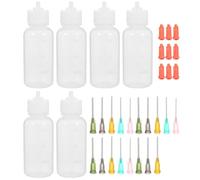 Beatifufu Botellas Aplicadoras de Plástico con Punta de Aguja Dispensador Preciso para Pegamento y Tinta Botellas Pequeñas con Tapa Resistente y Portátil para Manualidades y Trabajo