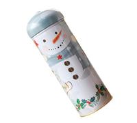 Beatifufu Caja de Hojalata Almacenamiento Creativo y Delicado Navideña para Dulces y Galletas en Temporada de Navidad Diseño Blanco Adecuado para Casas y Tiendas