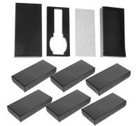 Beatifufu Caja de Reloj Portátil Negra con Espuma Protectora, Estuche Rectangular Ligero y Elegante para Joyas, 10 Unidades para Festival y Uso Diario