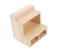 Beatifufu Caja Organizadora para Herramientas de Manicura con Compartimentos de Madera Gran Capacidad para Esmaltes y Brocas de Taladro Soporte Portátil para Salón de Uñas