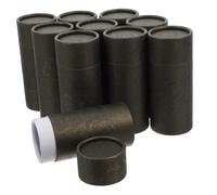 Beatifufu Caja Redonda con Tapa para Almacenamiento Prolongado con 10 Tubos Cilíndricos de Cartón de Papel Kraft para Aceites Esenciales y Bálsamo Labial en Hogares y Oficinas