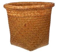 Beatifufu Cesta de almacenamiento multiusos de ratán, cesta decorativa tejida a mano, sin rebabas, fácil de limpiar, para dormitorio y balcón, contenedor para artículos diversos