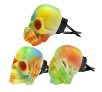 Beatifufu Clip de Ventilación del Coche Ambientador de Aire en Forma de Calavera de Resina, Fácil de Instalar y Cubre Olores Peculiares para Embellecimiento Interior del Automóvil