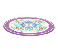 Beatifufu Cojín para Cuenco Sonoro Budista Grande, Tapete Redondo Estampado Floral en Color Claro, Accesorio para Meditación y Terapia de Sonido, Almohadilla Antideslizante y Ligera