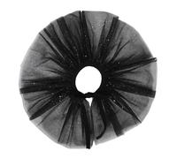 Beatifufu Collar de Malla Esponjoso con Brillo para Halloween y Cosplay Accesorio de Cuello Falso Negro y Plata para Escénicas y Disfraces Renacentistas