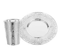 Beatifufu Copa Sagrada Judaica Shabbos con Bandeja Elegante para Celebración de Pascua y Shabbos Diseño Único y Duradero para Religiosas