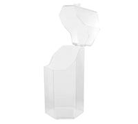 Beatifufu Cubo Multifunción para Pinceles de Maquillaje Transparente de Acrílico Tapa Organizador de Escritorio Hexagonal para Cosméticos y Brochas Porta Artículos de Tocador Práctico