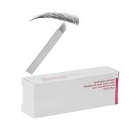Beatifufu Cuchillas de Aguja para Cejas 50 Unidades Tamaño 9 Acero Inoxidable Color Claro para Maquillaje Semipermanente Femenino Uso Micropigmentación Microblading