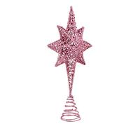 Beatifufu de Puntas para Árbol de Navidad Decoración de Copa Topper de Alambre de Hierro Polvo Fácil de Instalar 1 Pieza (Rosa)