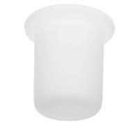 Beatifufu Escobillero Vaso de Vidrio Blanco para Baño, Soporte Antideslizante y Ahorro de Espacio Adecuado para Uso en Casa y Lugares Públicos