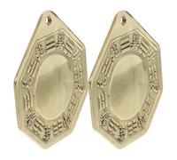 Beatifufu Espejo Bagua Chino de Cobre Dorado Adorno Retro, 2 Piezas