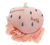 Beatifufu Esponja de Ducha Exfoliante Malla Corporal para Adultos y Niños, Bola de Baño Diseño de Fresa Coreano, Doble Cara, Espuma Abundante, Limpieza Efectiva, Diaria de Baño