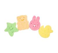 Beatifufu Esponja para Exfoliación Delicada de Celulosa Flexible Diseño de Dibujos Animados y Experiencia Cómoda de Ducha, Pack de 4 Unidades para Bañar al Niño