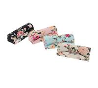 Beatifufu Estuche para Pintalabios de Tela Bordado Retro, 4 Piezas Espejo y Botón Superior, Organizador Delicado y Fácil de Abrir para Amigos y Hijas