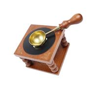 Beatifufu Estufa de Fusión para Cera con Cuchara de Horno Portátil para Sellos de Cera Diseño Retro Europeo para Decoración de Cartas y Manualidades