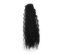 Beatifufu Extensiones De Pelo Sintéticas Largas y Onduladas Para Mujeres Cabello Fino Postizo De Clip Color Negro Curly Hair Pieces Para Estilo Versátil