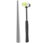 Beatifufu Herramientas para Joyería Mandril Ajustador de Anillos con Martillo de Goma Portátil Kit Reparador para Moldear y Reducir Práctico para Aficionados y Profesionales