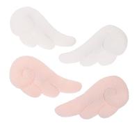 Beatifufu Horquillas Alas De Ángel Decorativas 2 Pares Tamaño Mediano Para Mujer Accesorios Para Fiestas y Bodas Colores Blanco y Rosa De Felpa y Metal
