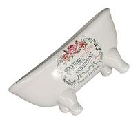 Beatifufu Jabonera Pequeña De Cerámica En Forma De Bañera Mini para Baño y Cocina, Drenaje Autodrenante, Diseño Decorativo Inglés, Organizador para Barras De Jabón, Accesoria Baño