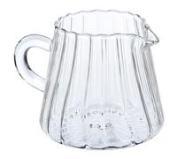 Beatifufu Jarra de Vidrio de Borosilicato con Vertedor Jarra Espumadora para Leche y Café Diseño Compacto para Uso Personal Cocina