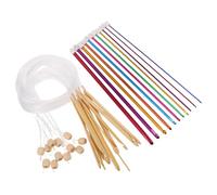 Beatifufu Juego de Agujas de Crochet Tunecinas y Ganchos de Plástico para Tejer Suéteres Kit Multicolor con Aguja de Madera de 120 CM Herramienta Manual para Tejer a Mano en Artesanía y